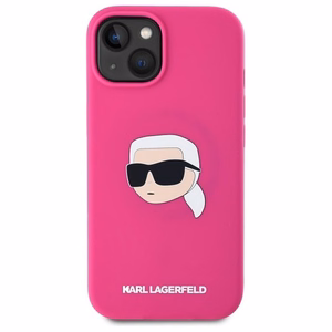 KARL LAGERFELD ümbris jaoks IPHONE 15 compatible with MagSafe KLHMP15SSKHPPLF (SIL KL Head Print) fuschia