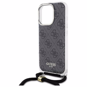 Guess Crossbody Cord 4G Print Ümbris with Lanyard jaoks iPhone 16 Pro - must