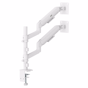 Ergo Office ER-692 W – dual gas-spring monitor arm for 17–32-inch screens, 1–10 kg per arm, matte white