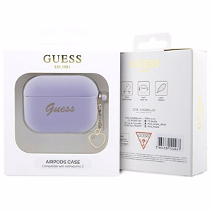 Guess GUAP2LSCHSU AirPods Pro 2 чехол фиолетовый/фиолетовый Silicone Charm Heart Collection