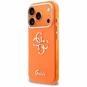 Guess IML 4G Script Metal Ümbris for iPhone 17 Pro - oranž