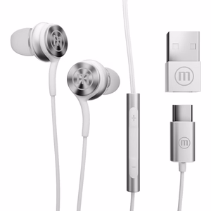 Maxell XC1 USB-C juhtmega kõrvaklapid USB-A adapteriga, valged