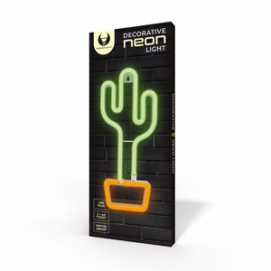 Neon LED Light CACTUS oranž roheline Bat + USB FLNE02 Forever Light