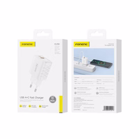 FONENG võrgulaadija EU56 GaN PD 20W 1xUSB-C + 1xUSB QC3.0 valge