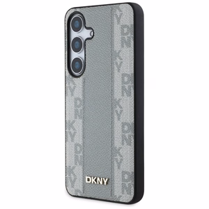DKNY Leather Checkered Pattern MagSafe ümbris jaoks Samsung Galaxy S25 taupe