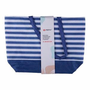 Alpina triibuline rannakott, 49.3 × 16 × 34 cm, tumesinine ja valge