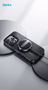 Benks Montage Magnetic Armor Pro Kevlar Ümbris Metal Frame 600D+1500D (MF65) jaoks Iphone 16 Pro must (Camera Control Button)