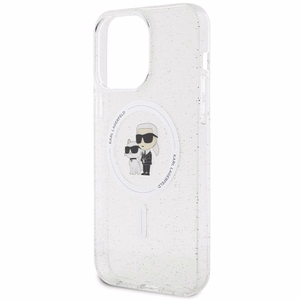 Karl Lagerfeld KLHMP14XHGKCNOT Karl & Choupette Glitter ümbris seadmele iPhone 14 Pro Max 6.7", MagSafe'iga, läbipaistev