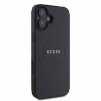Guess Grained Kuldne Ring MagSafe ümbris jaoks iPhone 16 Plus - must