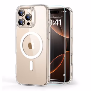ESR Classic Hybrid Halolock MagSafe Ümbris + Karastatud klaas jaoks iPhone 16 Pro Max - Clear
