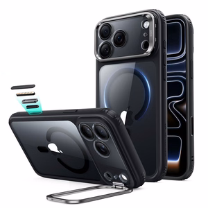 ESR Classic Hybrid Kickstand MagSafe ümbris mudelitele iPhone 18 Pro / 17 Pro, läbipaistev must