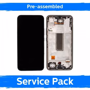 LCD ekraan ühilduv Samsung A346 A34 5G raamiga / hõbedane / (Eelkokku pandud Service Pack)