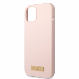 Guess GUHMP13SSBPLP iPhone 13 mini 5.4" pink/pink hard case Silicone Logo Plate MagSafe