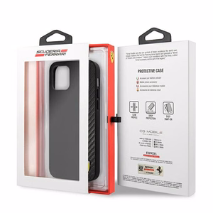 Ferrari FESAXHCP12SBK iPhone 12 mini 5.4" жёсткий чехол чёрный/чёрный On Track Carbon Stripe
