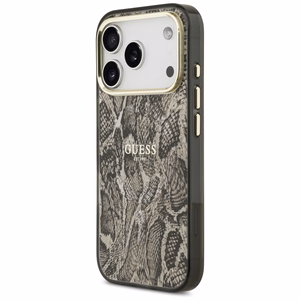 Чехол Guess Python Pattern MagSafe для iPhone 17 Pro - коричневый