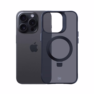 3mk Smoke Ümbris Mag&Stand jaoks Apple iPhone 16 pro max - must