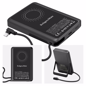 Kruger&Matz akupank, 10000 mAh, Li-Polymer, QC ja PD, CCC-sertifikaat Aasia riikidele