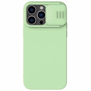 Ümbris Nillkin CamShield Silky Silicone Apple iPhone 15 Pro Max light roheline