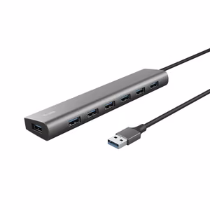 Trust Halyx Type-A 5000 Mbit/s 7 pordi USB 3.2 Gen1 jaotur hõbedane