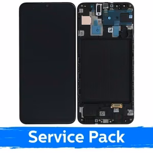 LCD ekraan ühilduv Samsung A305 A30 must raamiga (Service Pack)