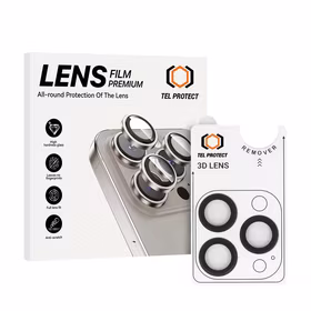 Tempered glass Tel Protect 3D Lens on camera jaoks Iphone 16 Pro/16 Pro Max must (lens 3 pieces)