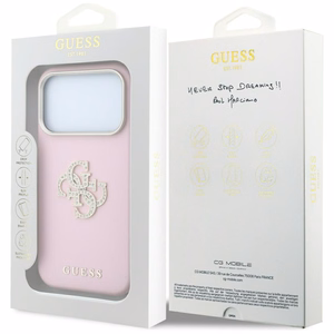 Guess Smooth & Big Strass Logo ümbris iPhone 18 Pro Max / 17 Pro Max – roosa
