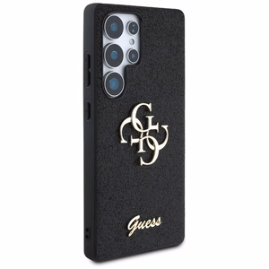 Guess Fixed Glitter Big 4G Metal Logo ümbris jaoks Samsung Galaxy S25 Ultra must