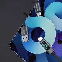 Dudao L7C USB-C - USB-C 100W Kaabel koos LED Display 1m - must