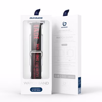 Dux Ducis rihm (Outdoor versioon) Apple Watch Ultra rihm, SE, 9, 8, 7, 6, 5, 4, 3, 2, 1 (49, 45, 44, 42 mm) nailonist käepael must ja punane