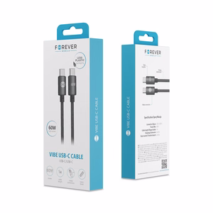 Forever Vibe kaabel USB-C - USB-C 1,0 m 60W tumehall