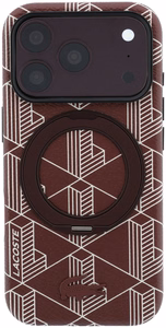 Bordoopunane osaliselt ümbritsev PVC-st Lacoste Blend MagSafe-ümbris rõngasalusega Apple iPhone 18 Pro telefonile