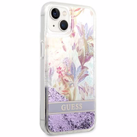 Guess GUHCP14MLFLSU iPhone 14 Plus 6.7 "violet / lilla hardcase Flower Liquid Glitter