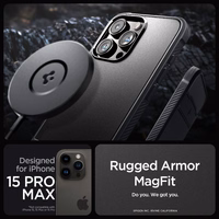 Spigen Rugged Armor Mag Ümbris with MagSafe jaoks iPhone 15 Pro Max - Matte must