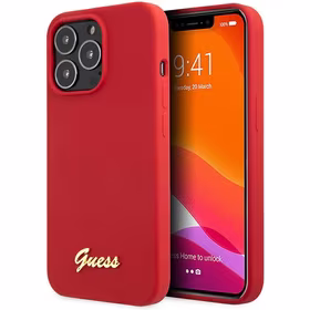 Guess GUHCP13XLSLMGRE iPhone 13 Pro Max 6.7" punane/burgundy hard ümbris Silicone Vintage kuldne Logo