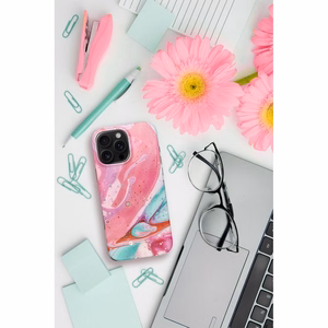 Ümbris jaoks iPhone 15 PRO Forcell F-Protect Mirage compatible with Magsafe Military Drop-Test roosa marble