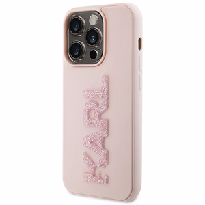 KARL LAGERFELD ümbris jaoks IPHONE 15 Pro Max KLHCP15X3DMBKCP (3D Logo Glitter) roosa