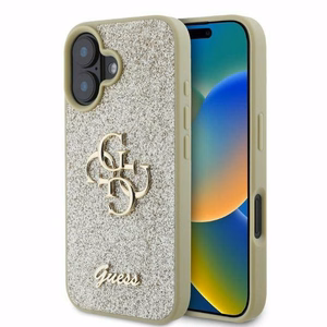 GUESS ümbris jaoks IPHONE 16 GUHCP16SHG4SGD (Fixed Glitter Big 4G) kuldne