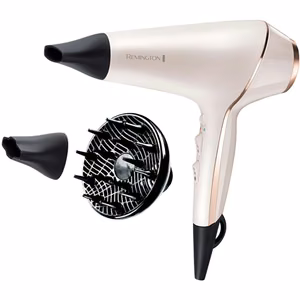 Remington ProLuxe AC9140 – iooniline föön, 2400 W, 3 temperatuuriseadet, difuusor, valge, kuldne ja must