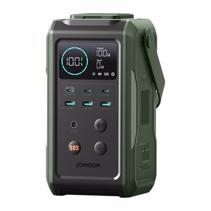 Powerbank Joyroom JR-PBF10 75000mAh 100W 3x USB-C 3x USB-A kokkupandava taskulambi ja käepidemega - roheline