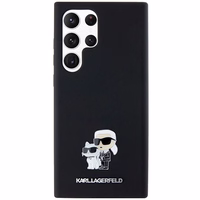 Karl Lagerfeld Silicone Karl&Choupette Metal Pin ümbris jaoks Samsung Galaxy S24 Ultra - must