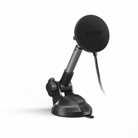 Telescopic smartphone hoidja koos induktiivne laadija SBS TESUPPMAG15WLONGARM koos suction cup, compatible koos MagSafe - must