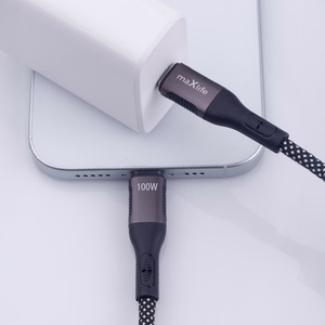 Maxlife MXUC-11 magnetkaabel USB-C - USB-C 1,0 m 100W must nailon