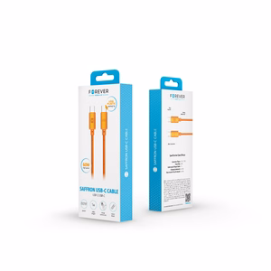 Forever Saffron kaabel USB-C - USB-C 1,0 m 60W oranž