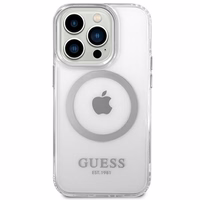 Guess GUHMP14XHTRMS iPhone 14 Pro Max 6.7" hõbedane/hõbedane hard ümbris Metal Outline Magsafe