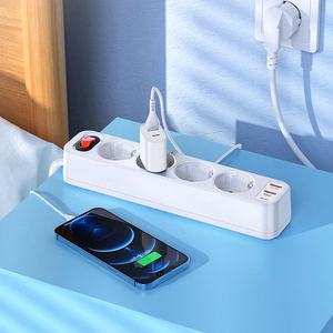 Charger-power strip Hoco NS1 (2xUSB; 1xUSB-C; 4xEU socket; 3A 20W) white