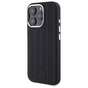 Mercedes MEHMP16L23SUVSK Чехол iPhone 16 Pro 6.3" чёрный/чёрный силиконовый вертикальные тональные полосы MagSafe