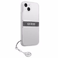 Guess GUHCP13SKB4GGR iPhone 13 mini 5.4" Läbipaistev kõvakaaneline 4G Hall rihmaga võlu