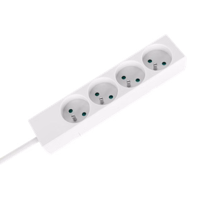 Rebel Prantsuse tüüpi pikendusjuhe, 4 pesa, 5 m, lülitita, 3 x 1,5 mm, valge