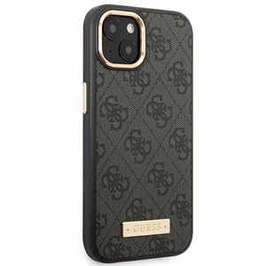 Guess GUHMP14MU4GPRK iPhone 14 Plus 6.7" чёрный/чёрный жёсткий чехол 4G Logo Plate MagSafe
