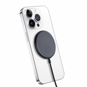 Crong MagSpot alumiiniumist 15 W magnetiline juhtmevaba laadija, MagSafe'iga ühilduv, grafiithall
